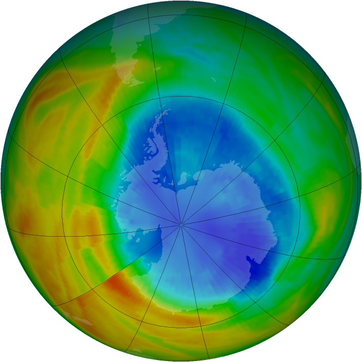 Antarctic ozone map for 08 September 1986